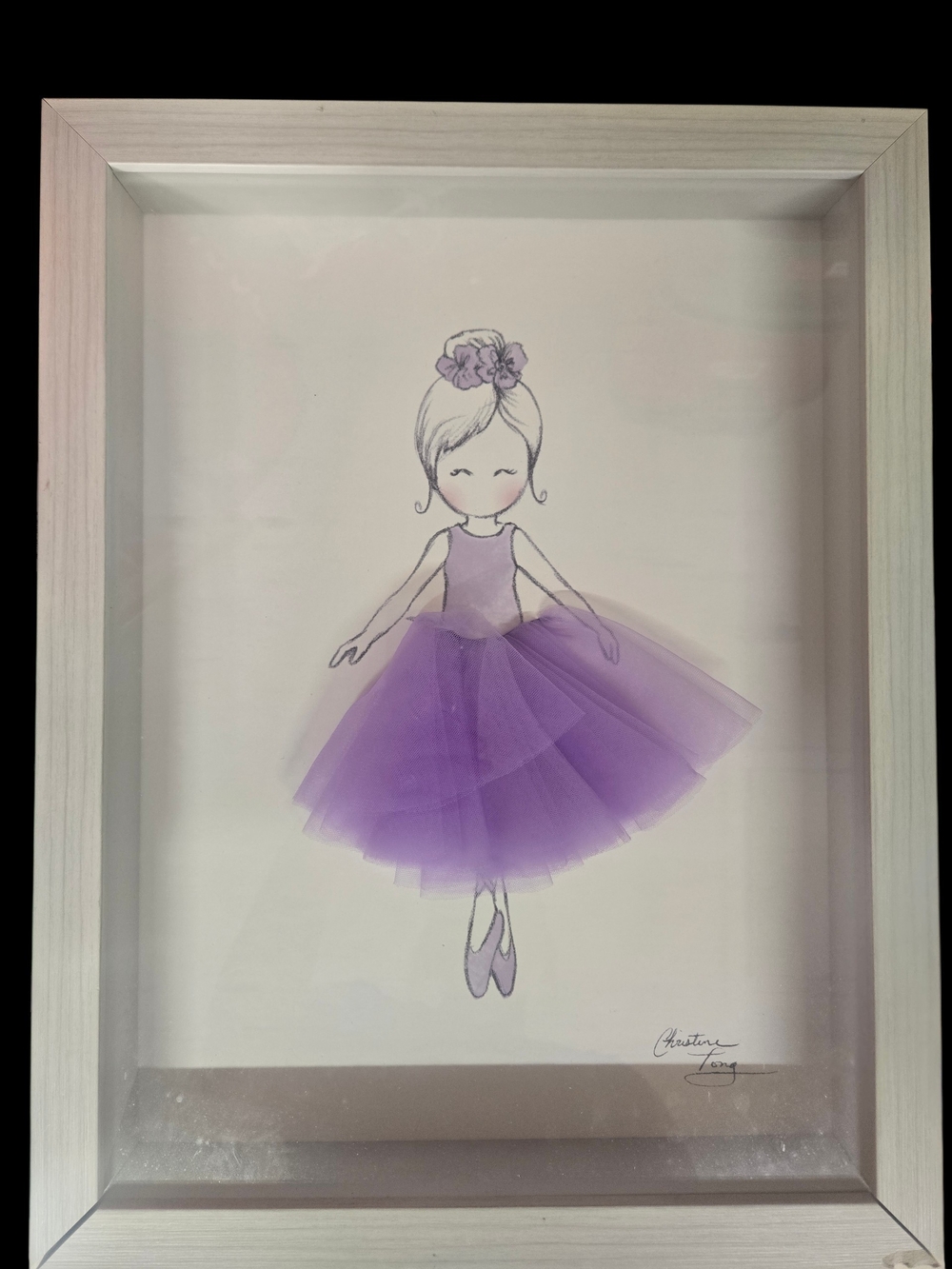 Pretty Ballerinas Purple Tulle Ballerina Wall Art